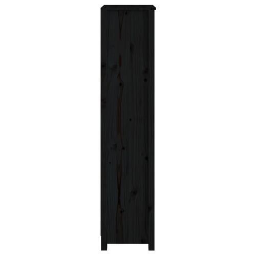 Bogreol 50x35x154 cm massivt fyrretræ sort