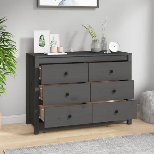 Kommode 100x40x72 cm massivt fyrretræ grå