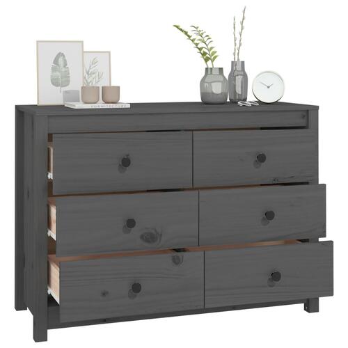 Kommode 100x40x72 cm massivt fyrretræ grå