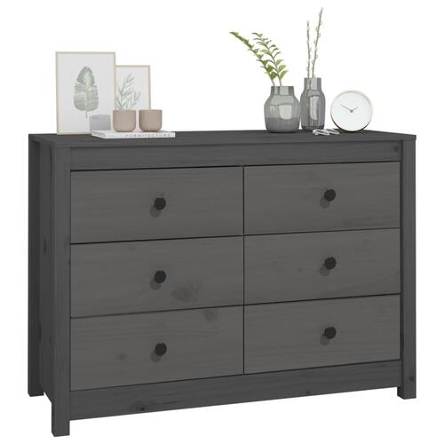 Kommode 100x40x72 cm massivt fyrretræ grå