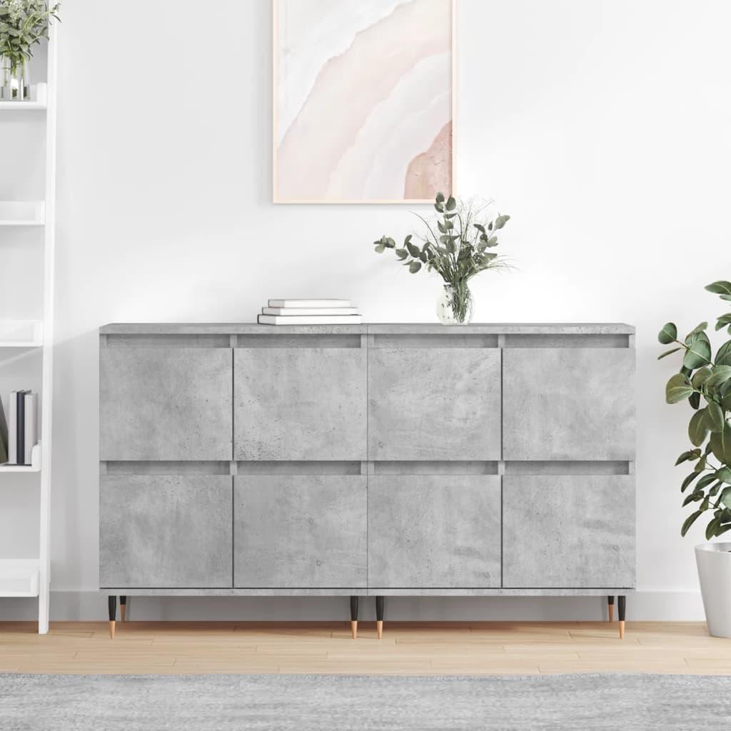 Skænke 2 stk. i konstrueret træ - betongrå, 120 × 35 × 70 cm