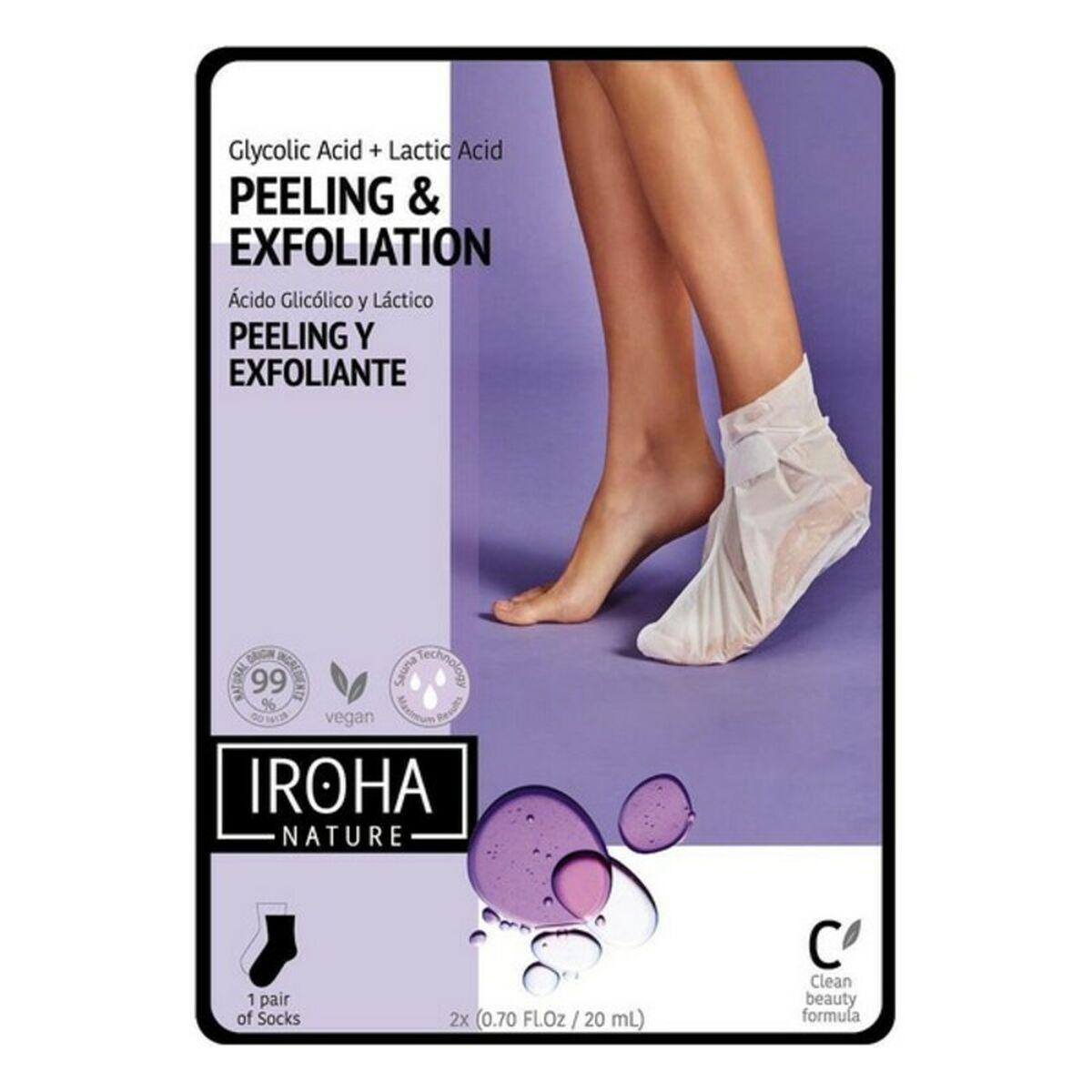 Fodmaske sokker Iroha peeling & eksfoliering - lavendel (1 stk)