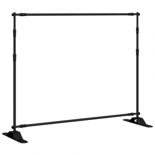 Justerbart stativ til fotobaggrund 254×243 cm - stål, sort