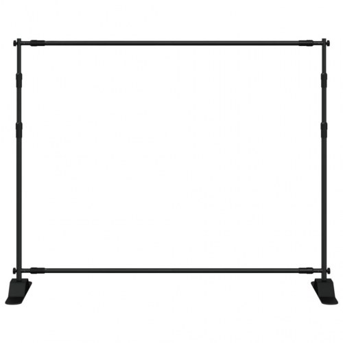 Justerbart stativ til fotobaggrund 254×243 cm - stål, sort