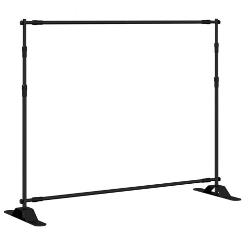 Justerbart stativ til fotobaggrund 254×243 cm - stål, sort