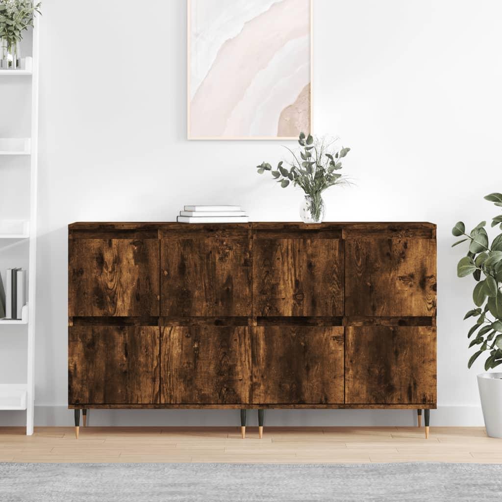 Skænke 2 stk. i konstrueret træ - røget egetræ, 120 × 35 × 70 cm