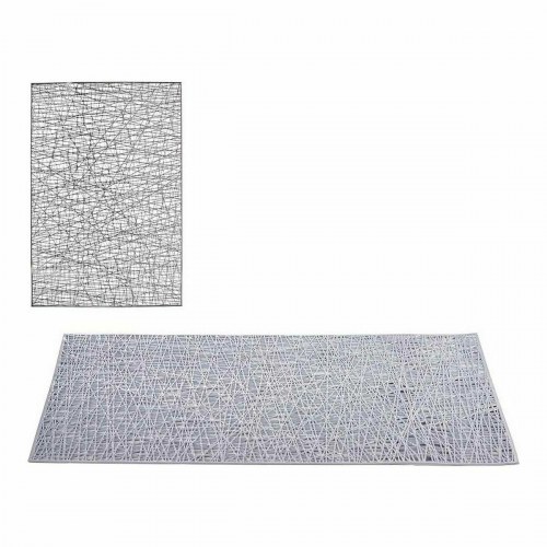 Kinvara dækkeserviet - sølv, 70 % PVC/30 % polyester, 45 × 30 cm (12 stk.)