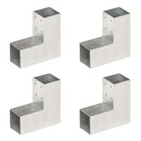 Stolpebeslag L-form 4 stk. 71x71 mm galvaniseret metal