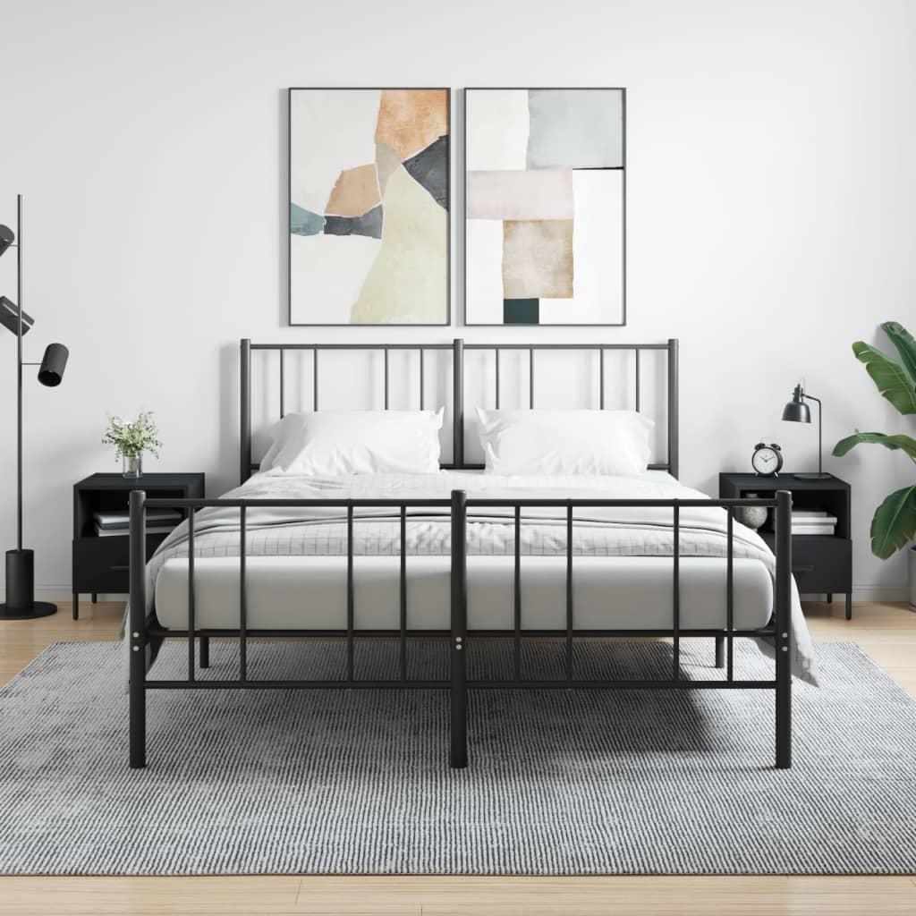 Sengeborde 2 stk. 40x35x47,5 cm konstrueret træ sort billede