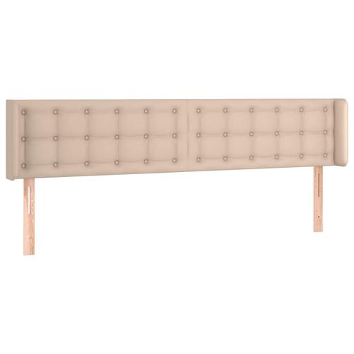 Sengegavl med kanter 183x16x78/88 cm kunstlæder cappuccino