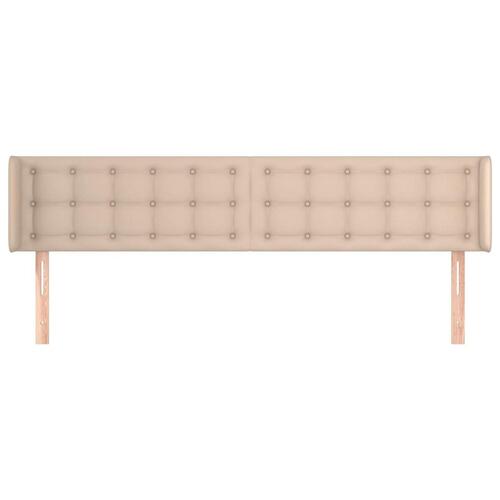 Sengegavl med kanter 183x16x78/88 cm kunstlæder cappuccino