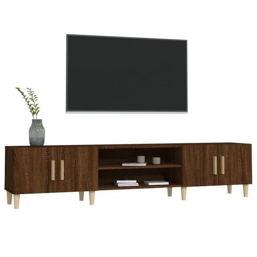Tv-bord 180x31,5x40 cm konstrueret træ brun egetræsfarve