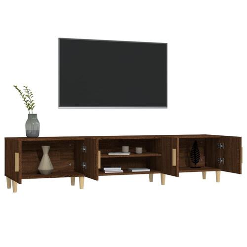 Tv-bord 180x31,5x40 cm konstrueret træ brun egetræsfarve