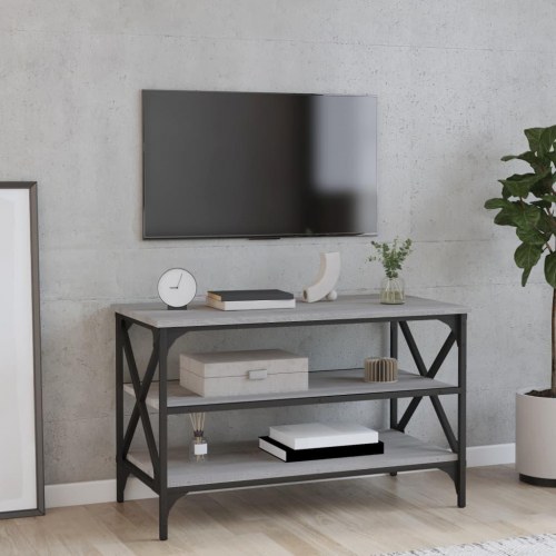 Tv-bord 80x40x50 cm konstrueret træ grå sonoma-eg