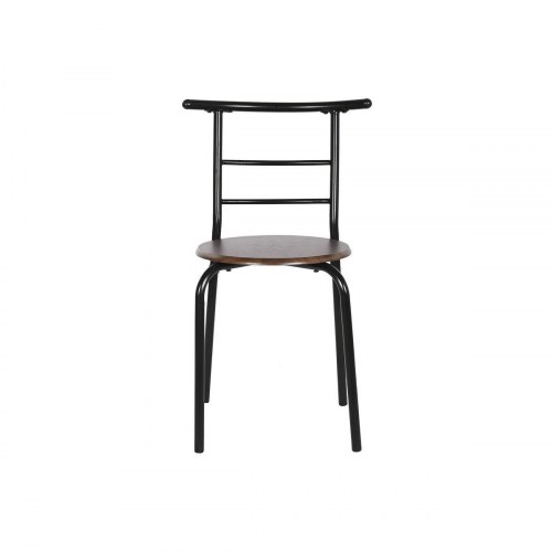 Spisebordsæt med 4 stole - brun/sort, 121 x 55 x 78 cm