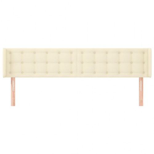 Sengegavl med kanter 203 x 16 x 78/88 cm - cremefarvet