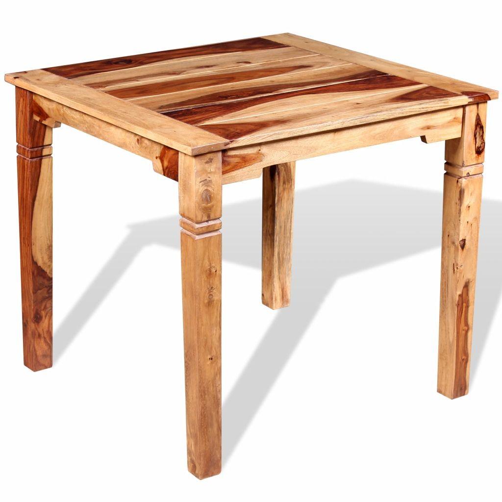 Spisebord i massivt sheeshamtræ 82 x 80 x 76 cm