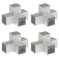 Stolpebeslag X-form 4 stk. 101x101 mm galvaniseret metal