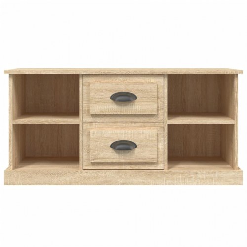 Tv-bord 99,5x35,5x48 cm konstrueret træ sonoma-eg