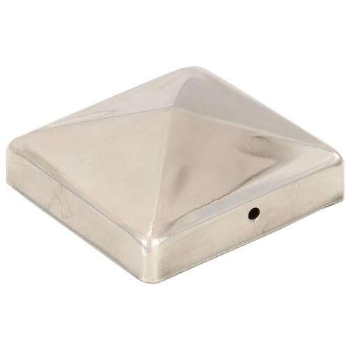 Pyramideformet stolpehætte 6 stk. 91x91 mm rustfrit stål