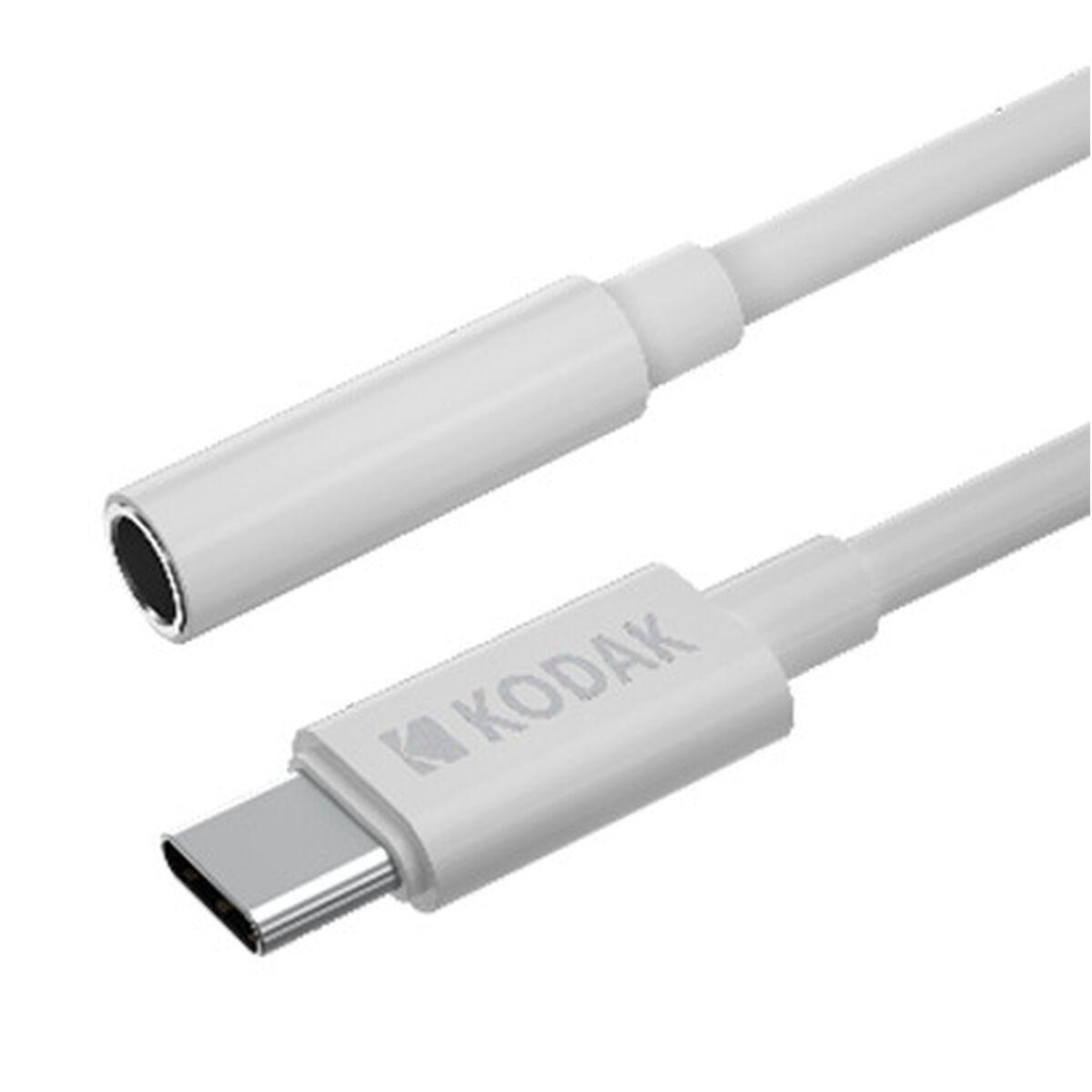 USB-C til 3,5 mm jack adapter Kodak - hvid, 10 cm