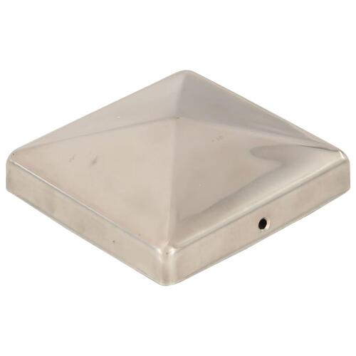 Pyramideformede stolpehætter 6 stk. 101x101 mm rustfrit stål