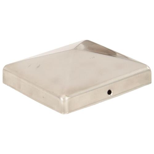 Pyramideformede stolpehætter 6 stk. 101x101 mm rustfrit stål