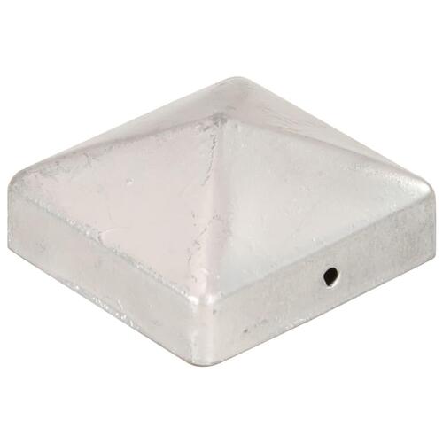 Pyramideformede stolpehætter 6 stk. 71x71 mm galvaniseret metal