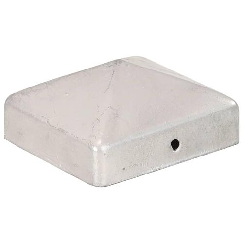 Pyramideformede stolpehætter 6 stk. 71x71 mm galvaniseret metal