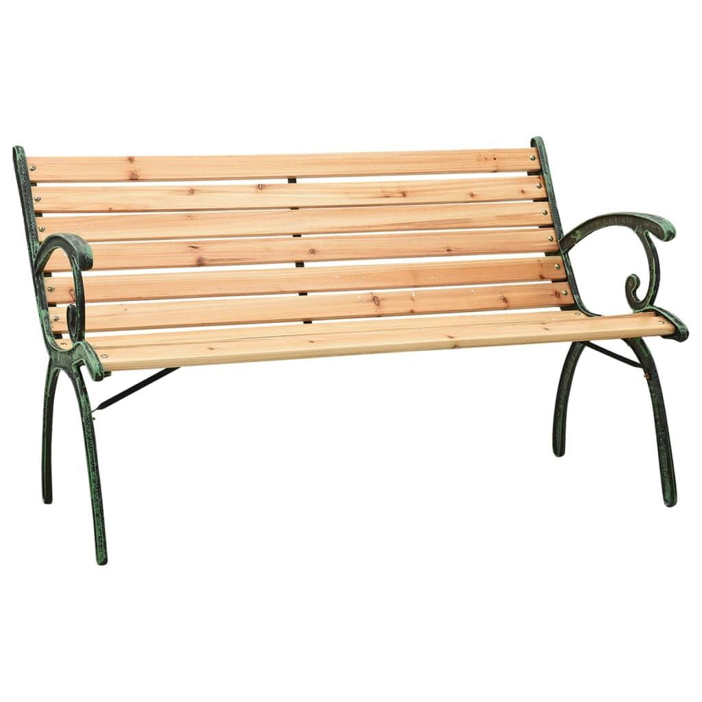 Havebænk 116 cm støbejern og massivt grantræ