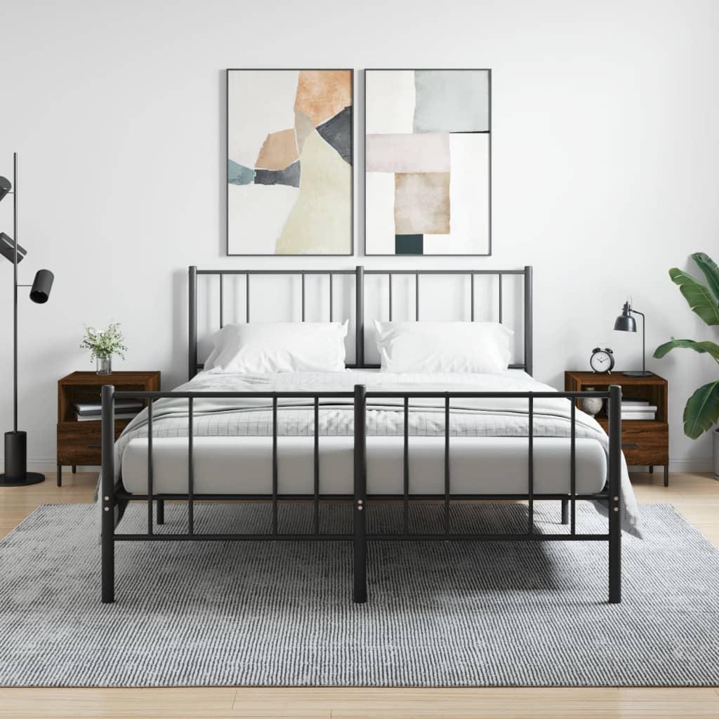 Sengeborde 2 stk. 40x35x47,5 cm konstrueret træ brunt egetræ billede