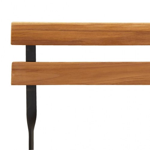 Foldbare bistrostole 2 stk. massivt teaktræ og stål