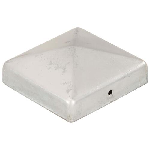 Pyramideformede stolpehætter 6 stk. 81x81 mm galvaniseret metal