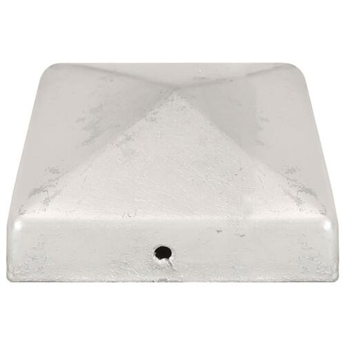 Pyramideformede stolpehætter 6 stk. 81x81 mm galvaniseret metal