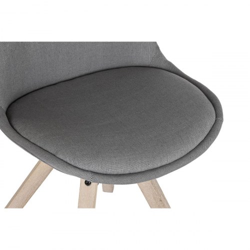 Spisebordsstol - polyester, mørkegrå, hrast, 48 × 44 × 84 cm