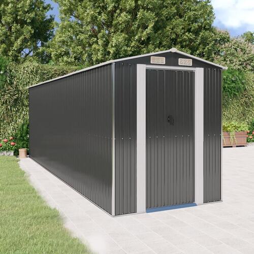Haveskur 192x606x223 cm galvaniseret stål antracitgrå