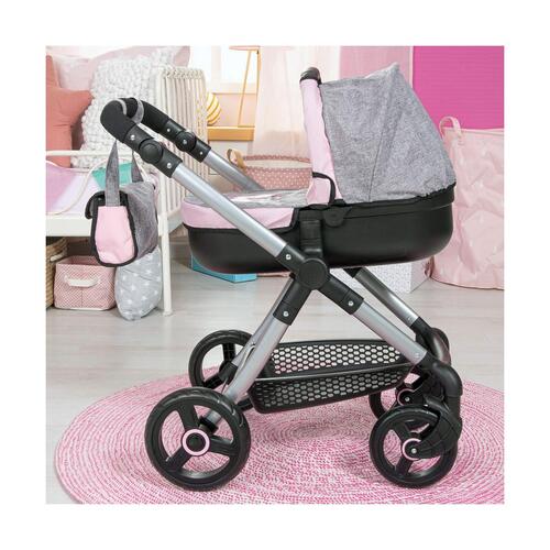 Lille Barnevogn til Dukker Reig Stule Pram Grå 63 cm