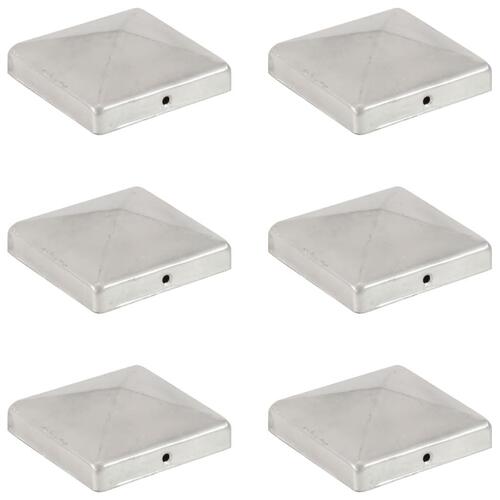Pyramideformet stolpehætte 6 stk. 101x101 mm galvaniseret metal