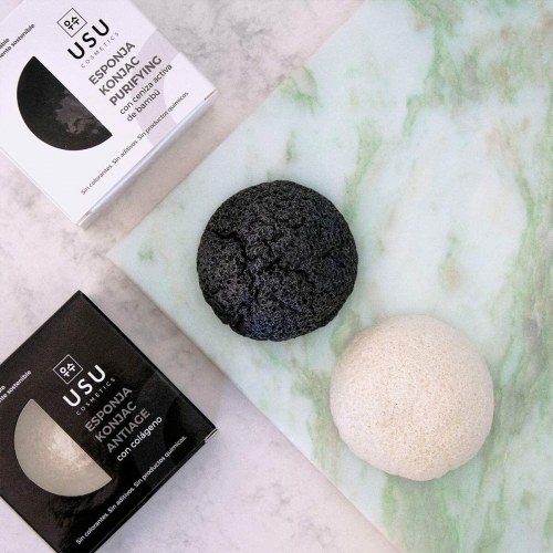 Makeupsvamp til ansigt - USU Cosmetics Konjac med kollagen, fugtgivende (1 stk)