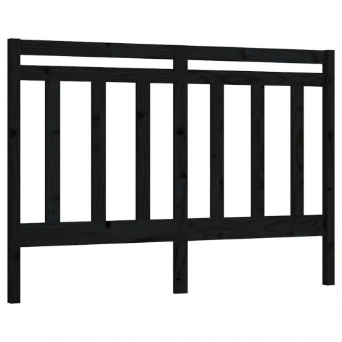 Sengegavl 156 × 4 × 100 cm i massivt fyrretræ - sort
