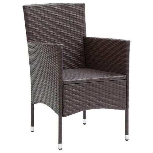 Spisebordsstole til haven 2 stk. polyrattan brun