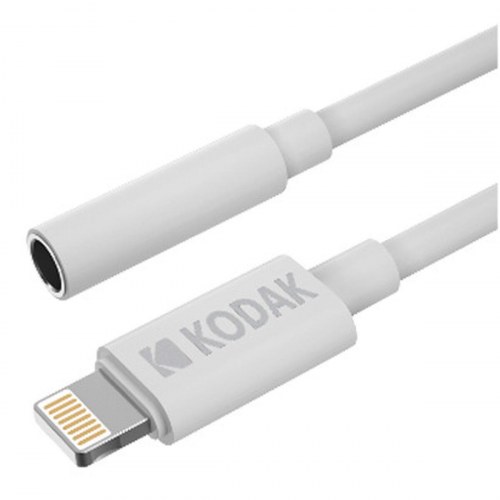 Jack adapterkabel 3,5 mm hun til Lightning - Kodak, hvid, 10 cm
