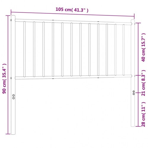 Sengegavl i metal 100 cm - hvid, udskiftningsgavl