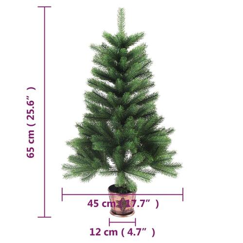 Kunstigt juletræ naturtro nåle 65 cm grøn