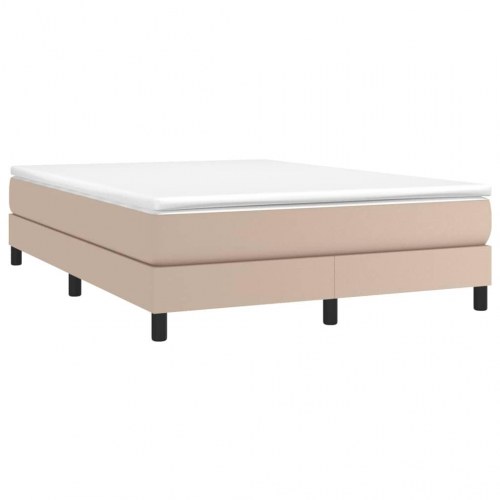 Boxspring sengeramme 140x190 cm i kunstlæder - cappuccino