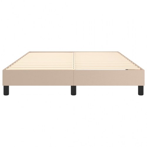 Boxspring sengeramme 140x190 cm i kunstlæder - cappuccino