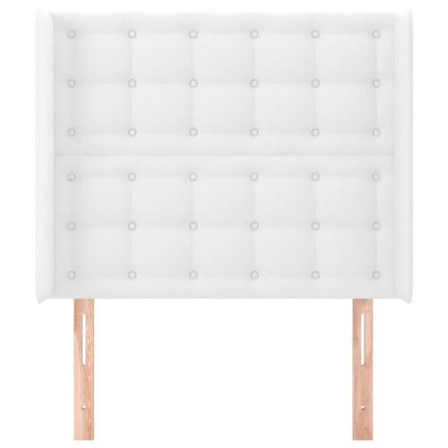 Sengegavl med kanter 93 x 16 x 118/128 cm - hvid