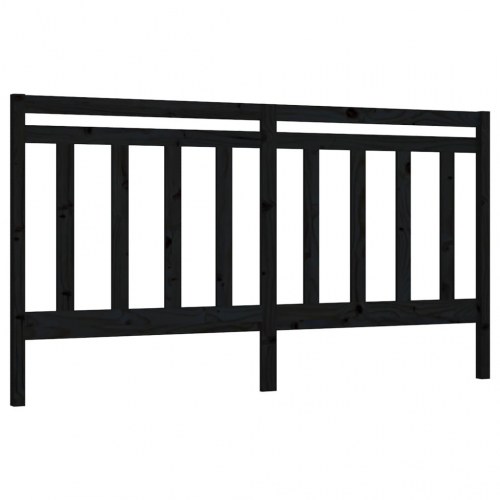 Sengegavl 206×4×100 cm i massivt fyrretræ - sort