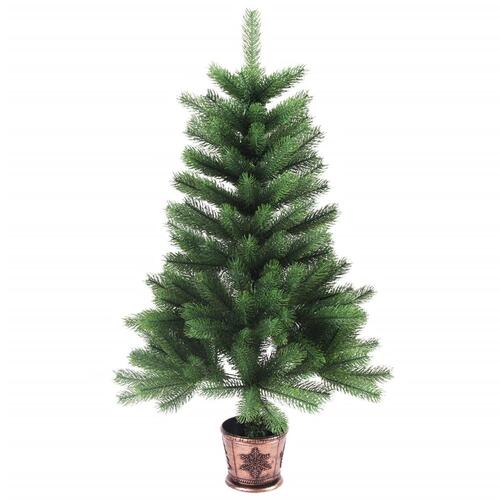 Kunstigt juletræ naturtro nåle 90 cm grøn