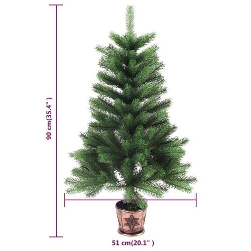 Kunstigt juletræ naturtro nåle 90 cm grøn